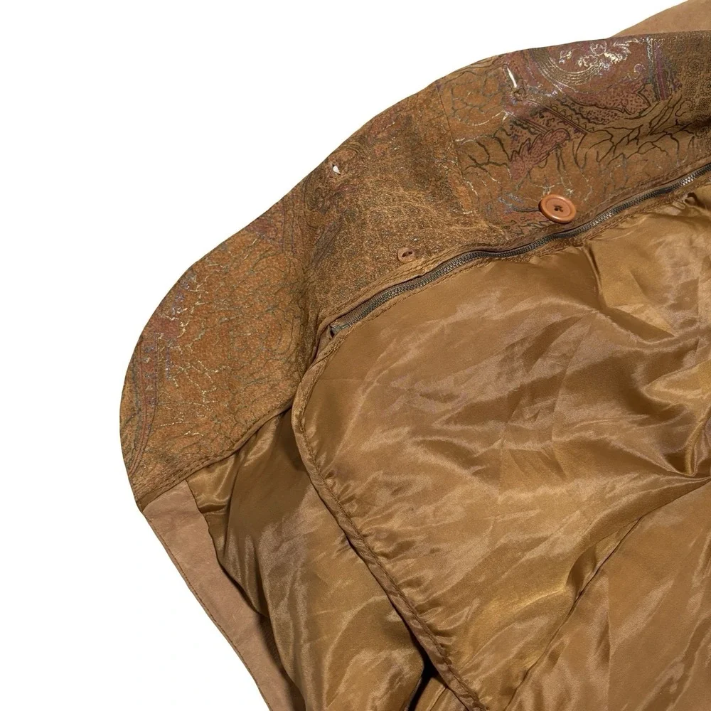 VTG Euro Mond Of California Leather Jacket Patchwork Mettalic Western Sz Medium‎